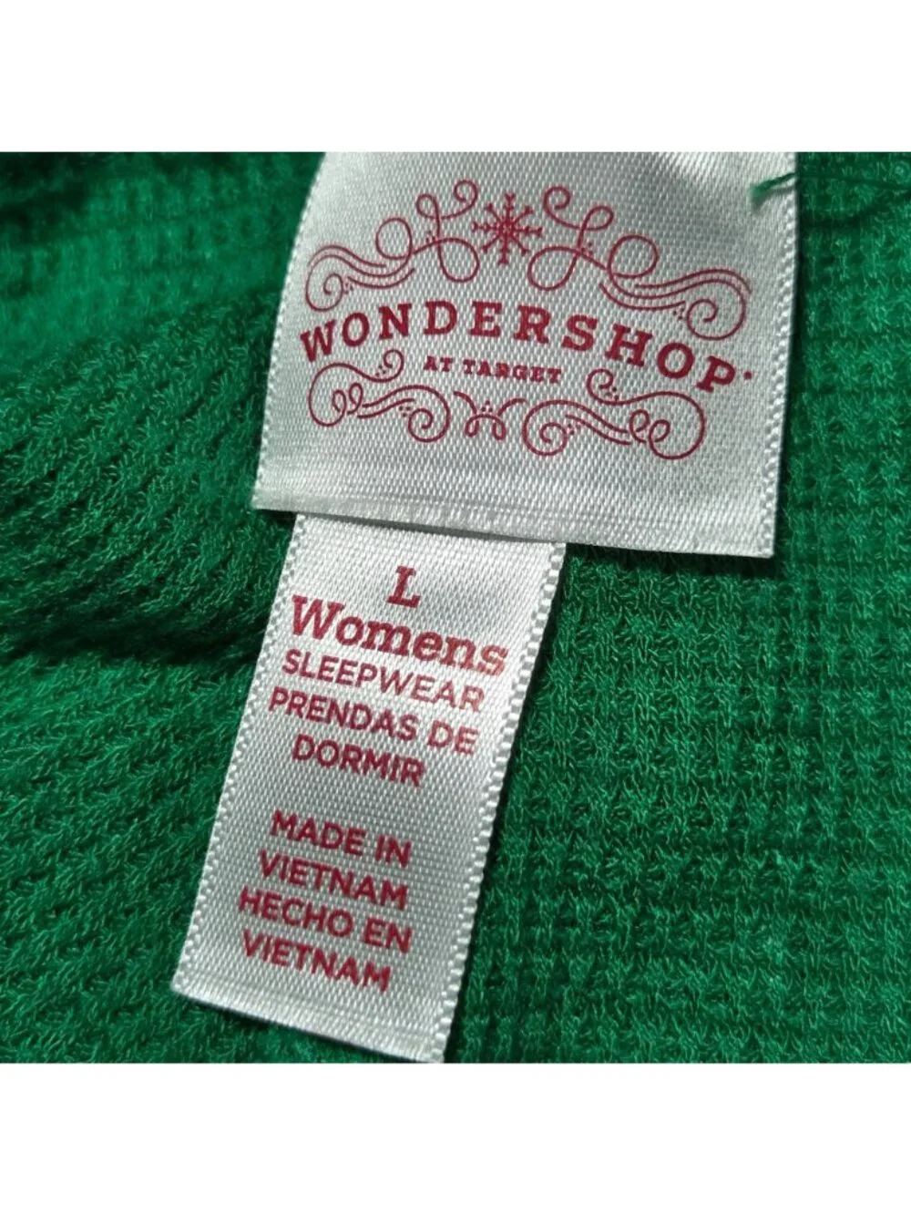 Wondershop Holiday Pajama Pants Size Large Green Thermal Lounge PJs Sleepwear